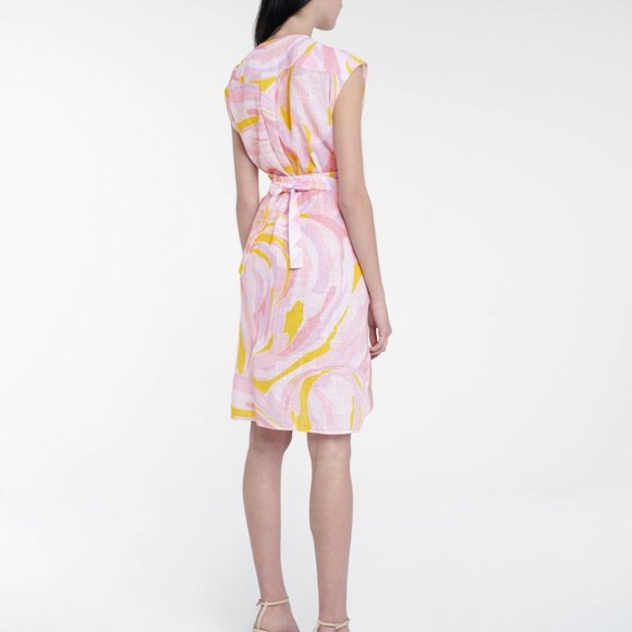EMILIO PUCCI PINK YELLOW COTTON DRESS MODEL 1EWG10 SIZE IT 40 / US 6 NWOTS! - Picture 5 of 17